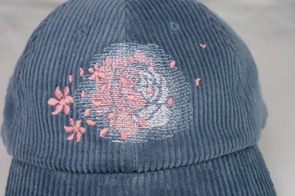 petal peony blur (stone blue) | dad cap