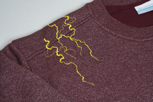 laurel, lightning & chrysanthemum crewneck | fleece crewneck sweater | XL