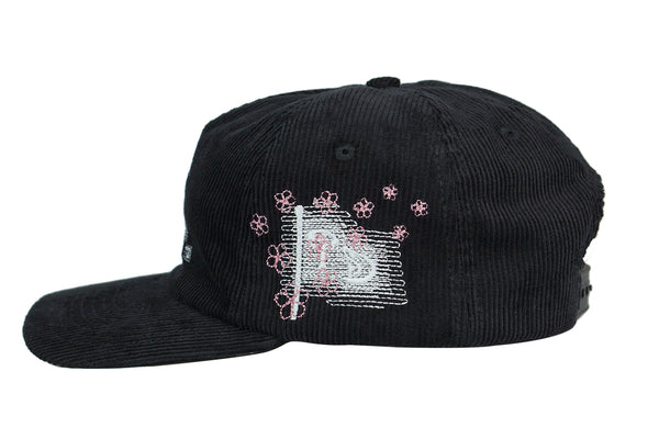 corduroy unstructured peony blur (black)