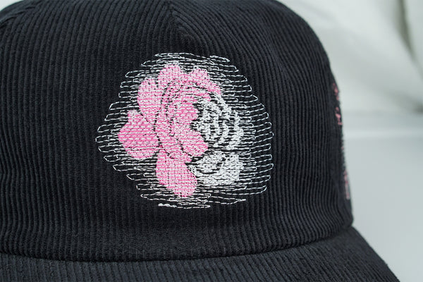 corduroy unstructured peony blur (black)