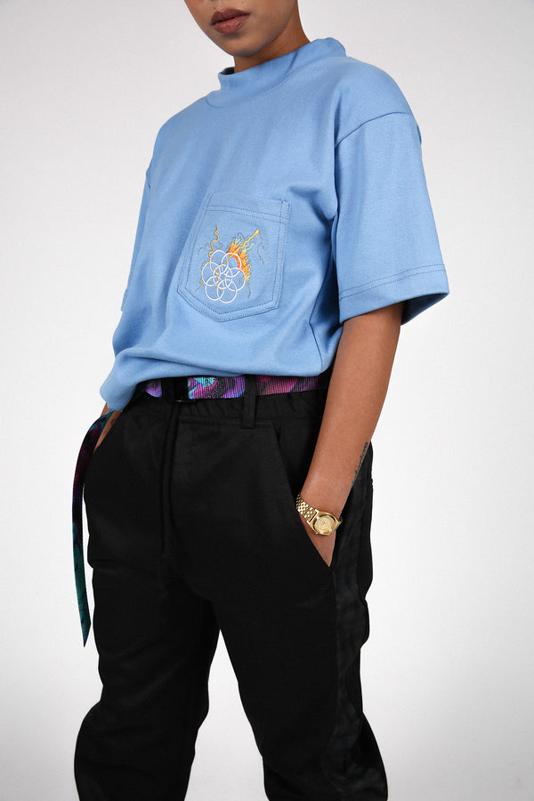 world on fire mild mock tee - bb blue