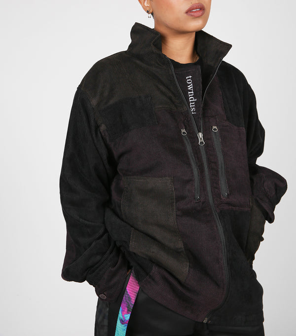 corduroy patch jacket - midnight