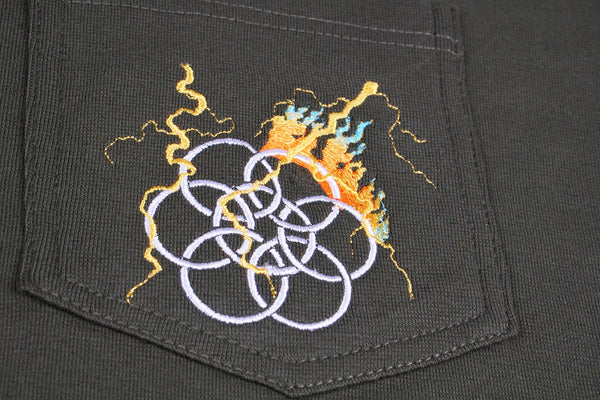 world on fire mild mock tee - olive