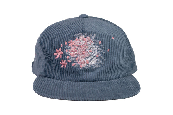petal peony blur (stone blue) | mid 5 panel