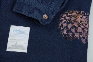 radish, dahlia & monstera | heavy flannel shirt | L / XL