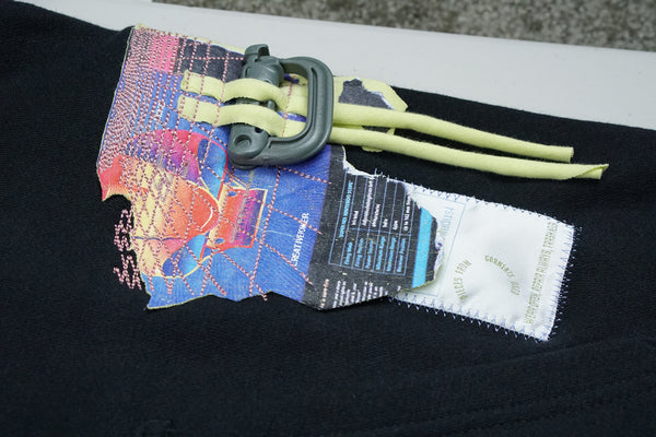 chrysanthemum & mixed media  | fleece hoodie | L