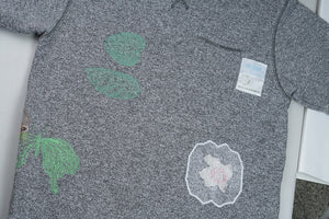 butterfly, monstera & lace patch | french terry tee | L