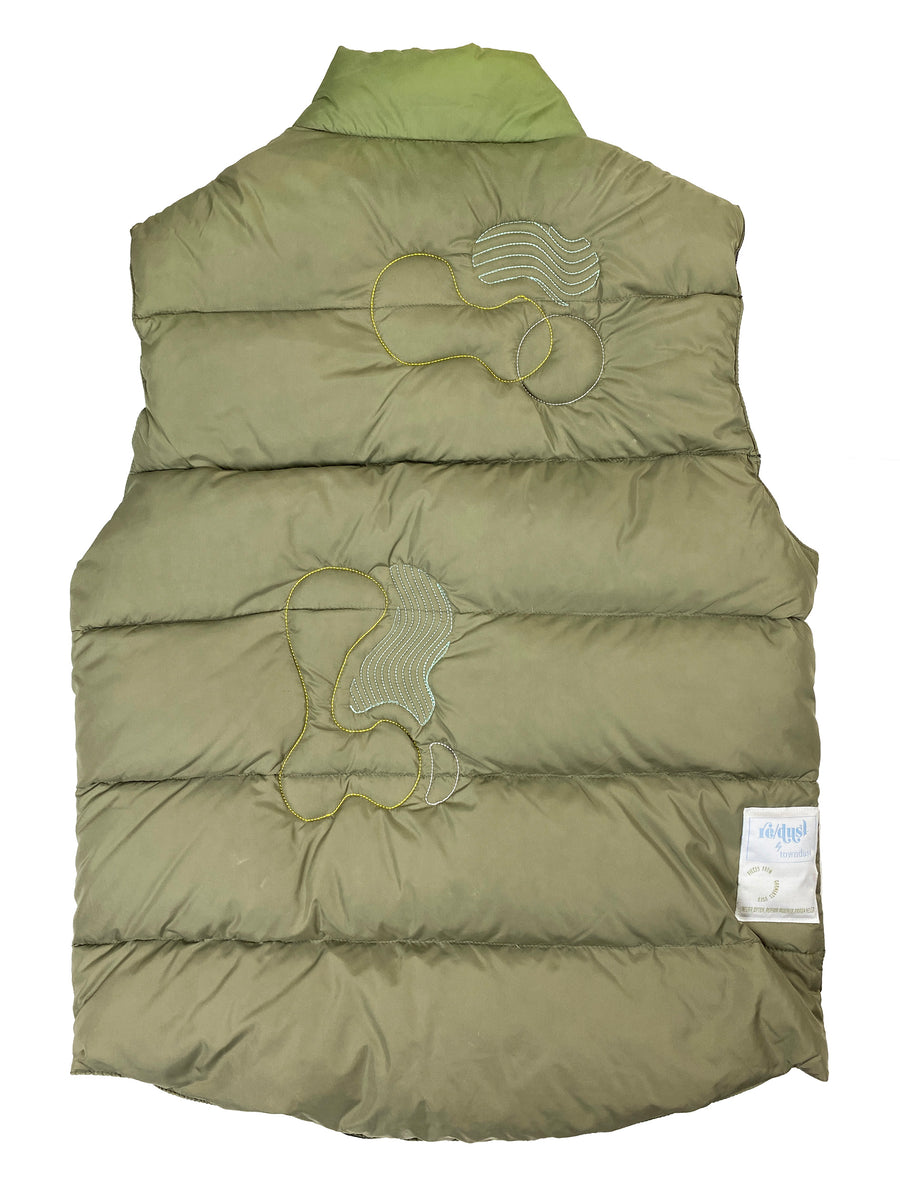 olive down puffer vest | S/M