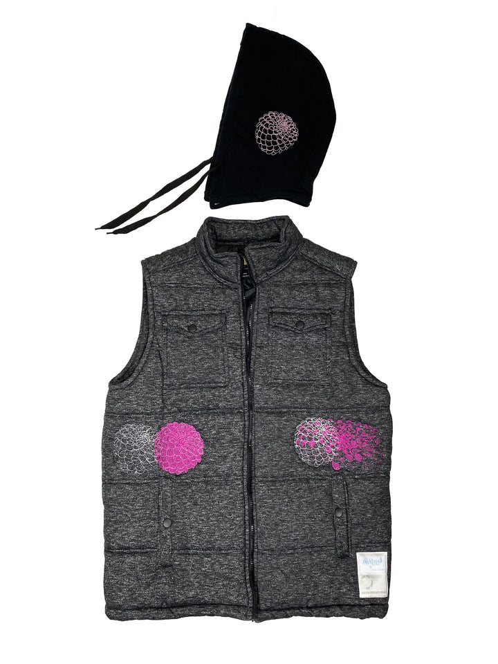 charcoal heather puffer vest | L