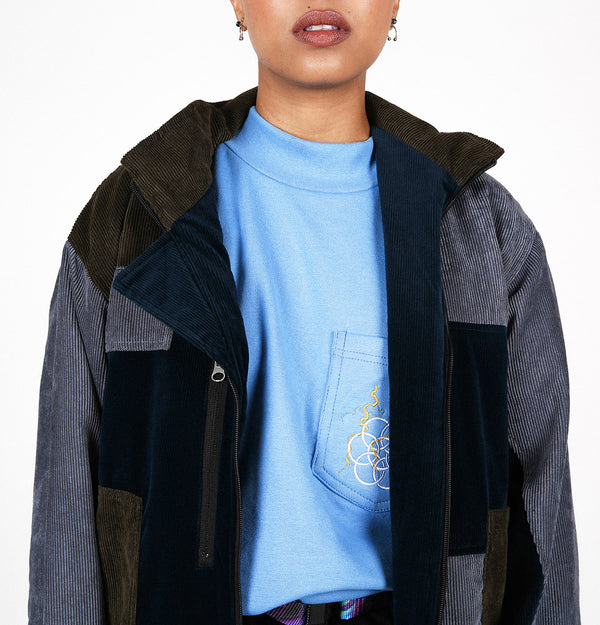 corduroy patch jacket - beach
